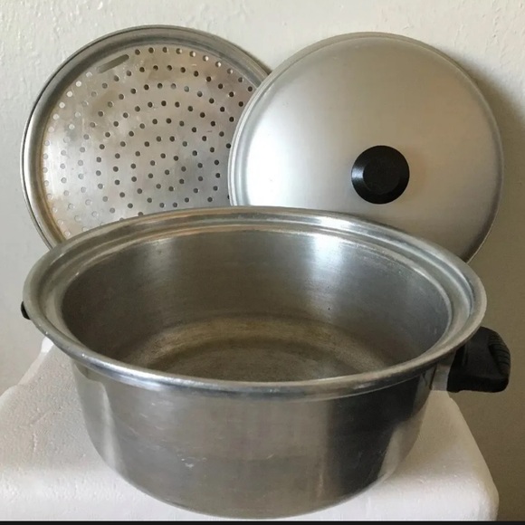 Vintage Wear Ever No 824 Dutch Oven Aluminum Stock Pot Steemer 4 Qt Lid USA - Picture 4 of 12